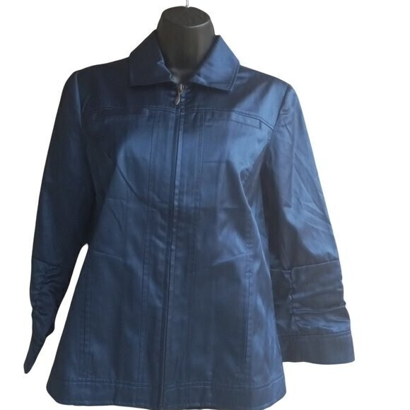 - Additions By Chico's Dark Blue Light Fall Jacket Size 0 - Picture 1 of 4